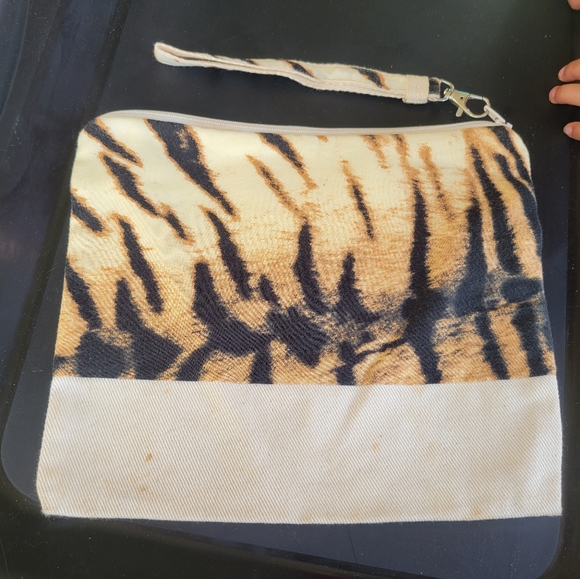 acacia swimwear Handbags - Repurposed acacia print bag/cluch
